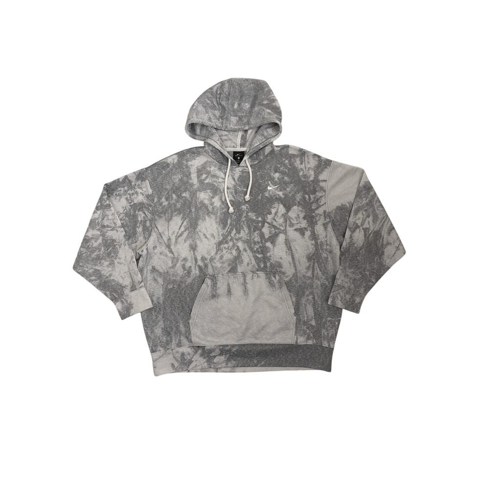 Nike Icon Clash Pullover Training Hoodie Gray White Tie Dye Women's Medium